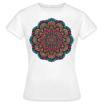 Psychedelisches Mandala Trippy - Frauen T-Shirt - Weiß - Vorne - AI Model Female 172 dark (172cm)
