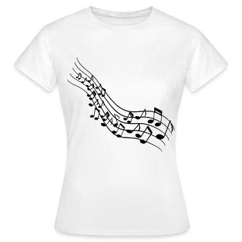 Musiknoten - Frauen T-Shirt - Weiß - Vorne - AI Model Female 172 dark (172cm)