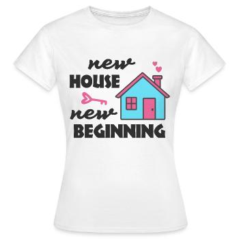 Nouvelle maison Nouveau départ - T-shirt Femme - blanc - Devant - AI Model Female 172 dark (172cm)