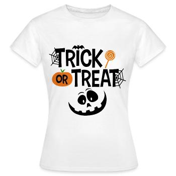 Trick or treat Halloween visage citrouille - T-shirt Femme - blanc - Devant - AI Model Female 172 dark (172cm)