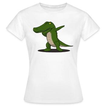 Krokodil Kroko Dab Dabbing Trend Tanz dapping - Women's T-Shirt - white - Front - AI Model Female 172 dark (172cm)