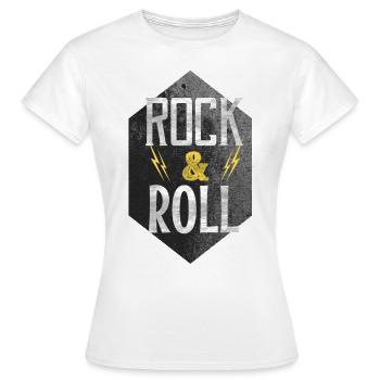 Rock and roll - T-shirt Femme - blanc - Devant - AI Model Female 172 dark (172cm)