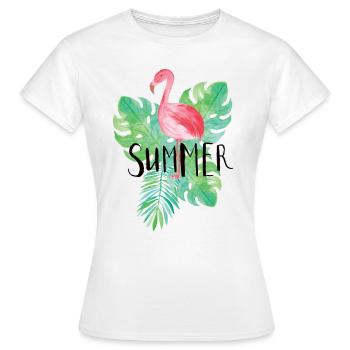 Flamingo - T-shirt Femme - blanc - Devant - AI Model Female 172 dark (172cm)