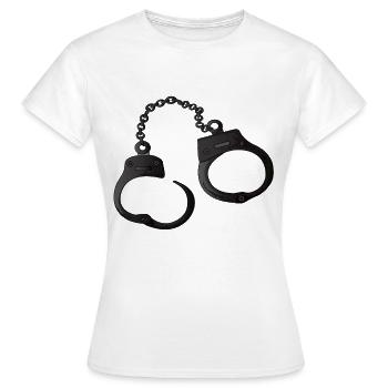 Menottes criminelles construction Kanst - T-shirt Femme - blanc - Devant - AI Model Female 172 dark (172cm)