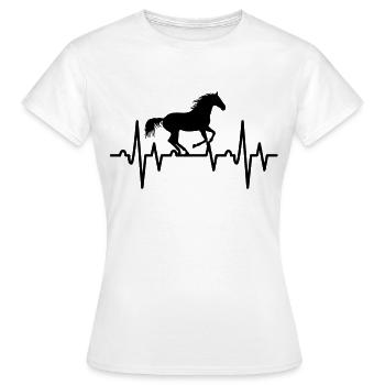 Reitsport - Frauen T-Shirt - Weiß - Vorne - AI Model Female 172 dark (172cm)