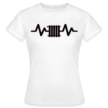 Heartbeat heating - Women's T-Shirt - white - Front - AI Model Female 172 dark (172cm)