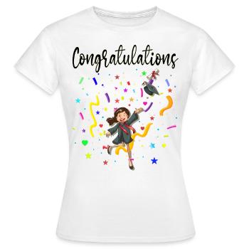 Félicitations - T-shirt Femme - blanc - Devant - AI Model Female 172 dark (172cm)