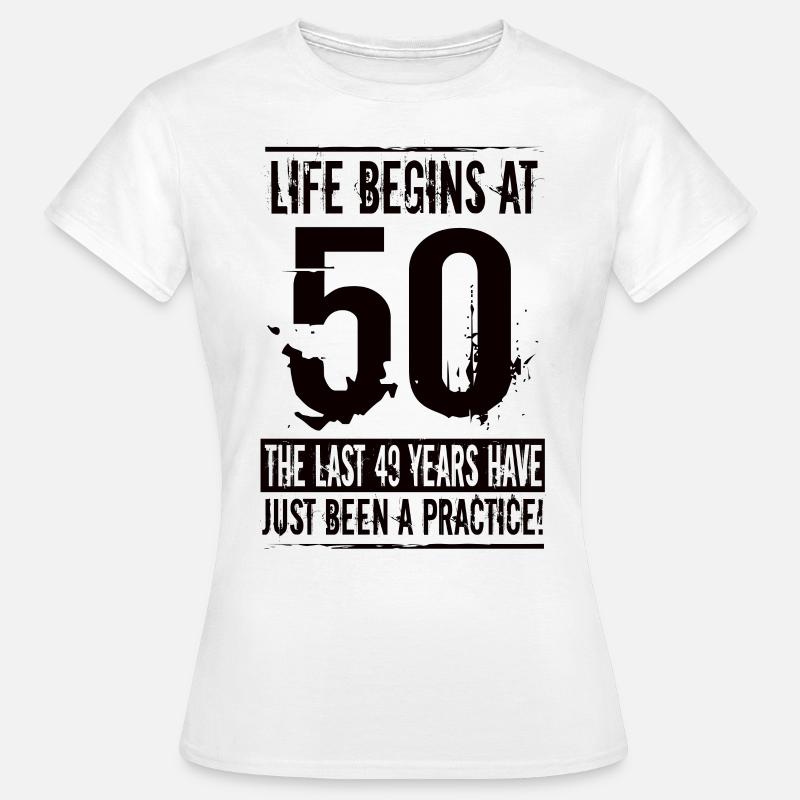 50 Geburtstag - Dame-T-shirt - hvid