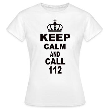 Keep Calm And Call 112 - Women's T-Shirt - white - Front - AI Model Female 172 dark (172cm)