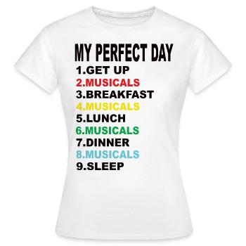 Mes comédies musicales Du jour parfait - T-shirt Femme - blanc - Devant - AI Model Female 172 dark (172cm)