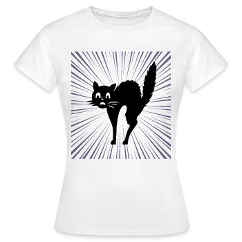 Schwarze katze - Frauen T-Shirt - Weiß - Vorne - AI Model Female 172 dark (172cm)