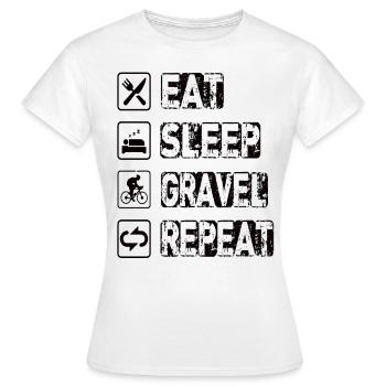 Manger Sommeil Gravier Répéter - T-shirt Femme - blanc - Devant - AI Model Female 172 dark (172cm)
