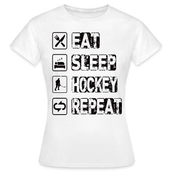 Eat Sleep Hockey Repeat - Frauen T-Shirt - Weiß - Vorne - AI Model Female 172 dark (172cm)
