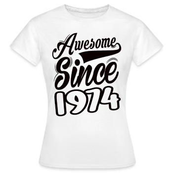 Génial depuis 1974 - T-shirt Femme - blanc - Devant - AI Model Female 172 dark (172cm)