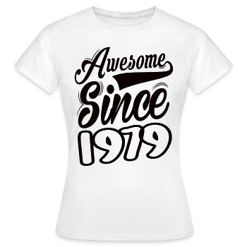 Awesome Since 1979 - Frauen T-Shirt - Weiß - Vorne - AI Model Female 172 dark (172cm)