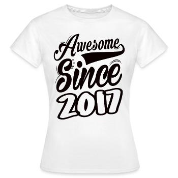 Awesome Since 2017 - Frauen T-Shirt - Weiß - Vorne - AI Model Female 172 dark (172cm)
