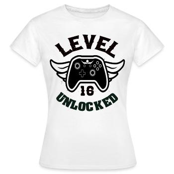 Niveau 16 Débloqué 16 Anniversaire - T-shirt Femme - blanc - Devant - AI Model Female 172 dark (172cm)