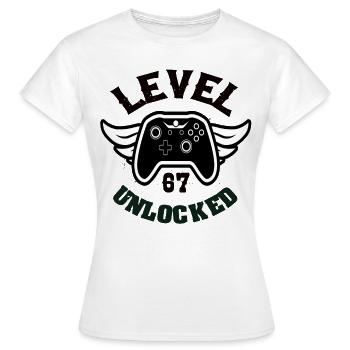 Level 67 Unlocked 67 Geburtstag - Frauen T-Shirt - Weiß - Vorne - AI Model Female 172 dark (172cm)