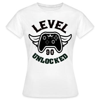 Level 90 Unlocked 90 Geburtstag - Frauen T-Shirt - Weiß - Vorne - AI Model Female 172 dark (172cm)