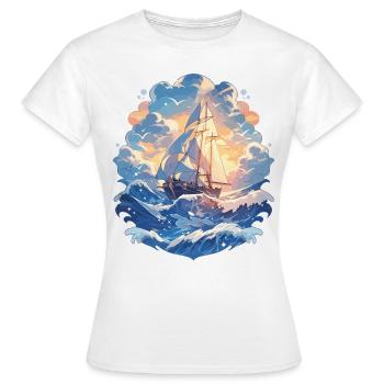Voile, voilier, régate, voile, mer, voile - T-shirt Femme - blanc - Devant - AI Model Female 172 dark (172cm)