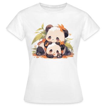 Panda Pandas Pandabären Baby Panda Tiere - Frauen T-Shirt - Weiß - Vorne - AI Model Female 172 dark (172cm)
