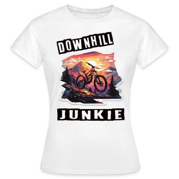 Downhill Mountain Biker Downhill Junkie - T-shirt Femme - blanc - Devant - AI Model Female 172 dark (172cm)