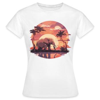 Éléphant, Éléphant, Pachyderme, Animal, Afrique, Safari - T-shirt Femme - blanc - Devant - AI Model Female 172 dark (172cm)