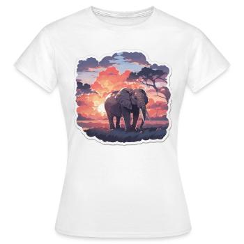Éléphant Éléphant Pachyderme Animal Afrique Safari - T-shirt Femme - blanc - Devant - AI Model Female 172 dark (172cm)