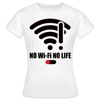 Pas de Wifi-Pas de vie Wifi Wifi Dire Signal Internet - T-shirt Femme - blanc - Devant - AI Model Female 172 dark (172cm)