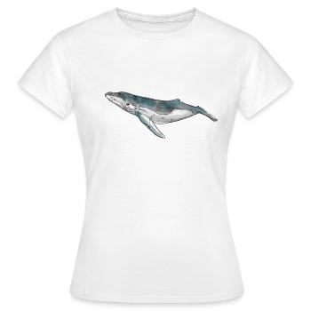 Aquarelle de baleine - T-shirt Femme - blanc - Devant - AI Model Female 172 dark (172cm)