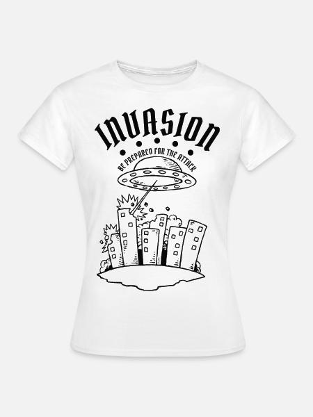 Alien Invasion - Frauen T-Shirt - Weiß