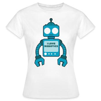 Le sort du robot - T-shirt Femme - blanc - Devant - AI Model Female 172 dark (172cm)
