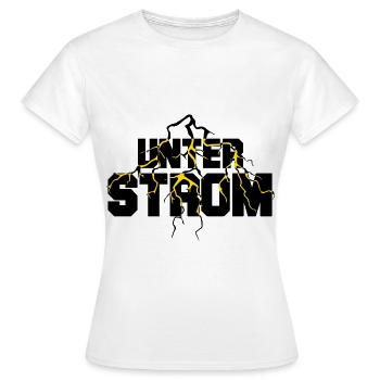 Unter Strom - Frauen T-Shirt - Weiß - Vorne - AI Model Female 172 dark (172cm)