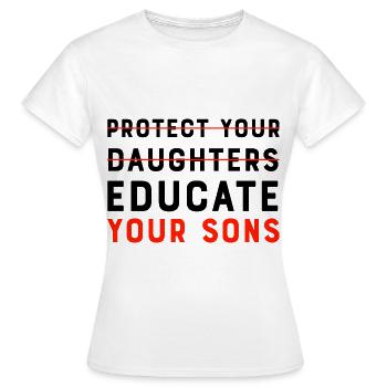 Bilden Sie Ihren Sohn aus - Frauen T-Shirt - Weiß - Vorne - AI Model Female 172 dark (172cm)