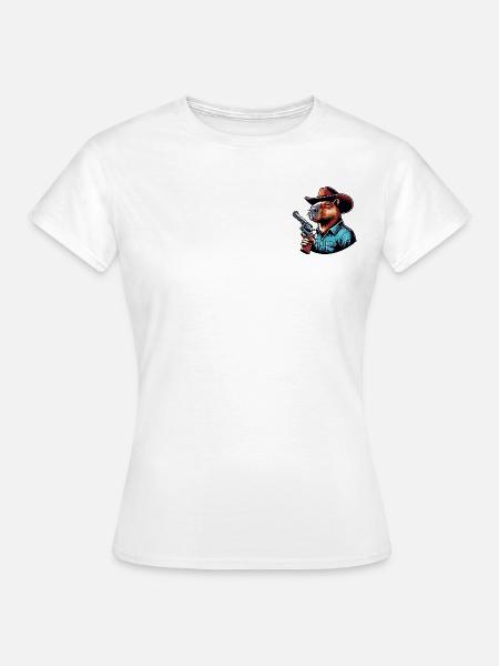 Western Capybara mit Revolver - Frauen T-Shirt - Weiß