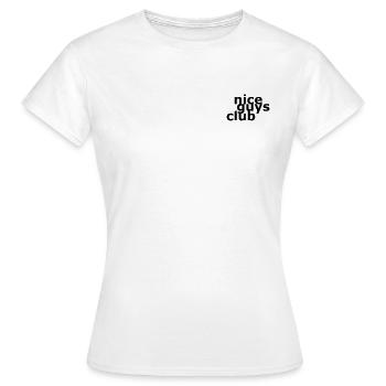 NICE GUYS CLUB - Frauen T-Shirt - Weiß - Vorne - AI Model Female 172 dark (172cm)