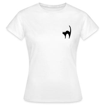 Schwarze Katze - Frauen T-Shirt - Weiß - Vorne - AI Model Female 172 dark (172cm)