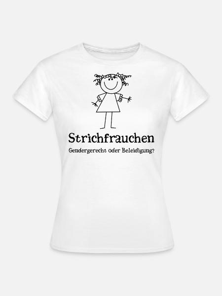 strichfrauchen schwarz - Frauen T-Shirt - Weiß