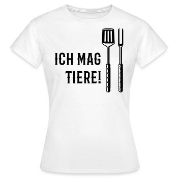 Ich Mag Tiere! (Grillbesteck / Black) - Frauen T-Shirt - Weiß - Vorne - AI Model Female 172 dark (172cm)