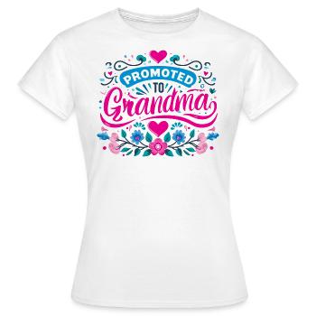 Promoted to Grandma - Colorful Floral Design Baby - Women's T-Shirt - white - Front - AI Model Female 172 dark (172cm)