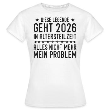 Retraite partielle 2026 - T-shirt Femme - blanc - Devant - AI Model Female 172 dark (172cm)