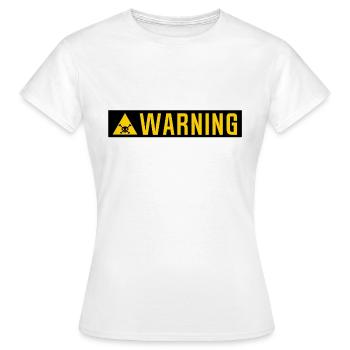Warning-Panel Tod Kopf Dreiecksplatte - Frauen T-Shirt - Weiß - Vorne - AI Model Female 172 dark (172cm)