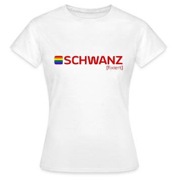 SCHWANZ [fixiert] - Frauen T-Shirt - Weiß - Vorne - AI Model Female 172 dark (172cm)