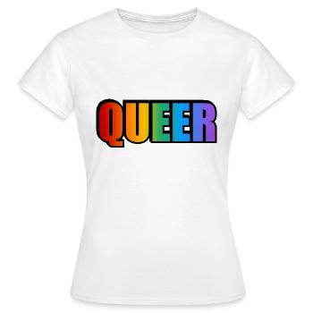 Queer - Frauen T-Shirt - Weiß - Vorne - AI Model Female 172 dark (172cm)