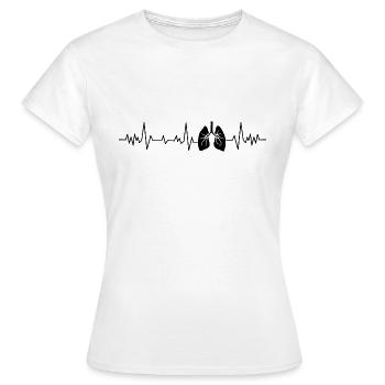 Herzschlag, Lunge - Frauen T-Shirt - Weiß - Vorne - AI Model Female 172 dark (172cm)