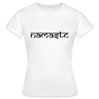 Indischer Gruss Namaste - Frauen T-Shirt - Weiß - Vorne - AI Model Female 172 dark (172cm)