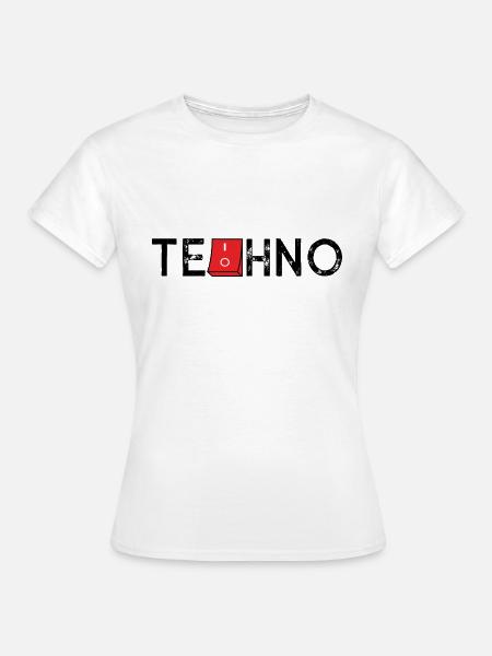Techno On Off - Frauen T-Shirt - Weiß