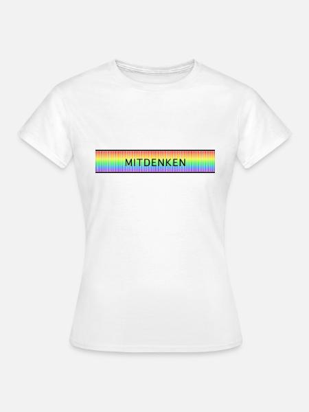 Denk bunt - Frauen T-Shirt - Weiß