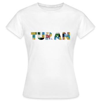 Turan - Frauen T-Shirt - Weiß - Vorne - AI Model Female 172 dark (172cm)