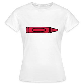 Crayon de cire rouge design cool - T-shirt Femme - blanc - Devant - AI Model Female 172 dark (172cm)